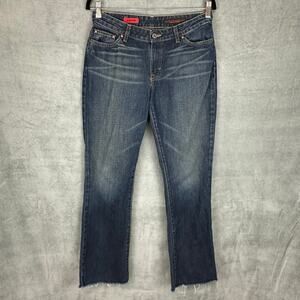 Adriano Goldschmied Jeans Womens 30 Blue Gemini Bootcut Raw Hem Whiskers Denim